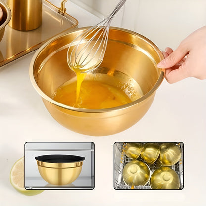 14-delt Gullfarget Bollesett – Elegant Og Praktisk | Perfekt Til Matlaging, Baking Og Servering