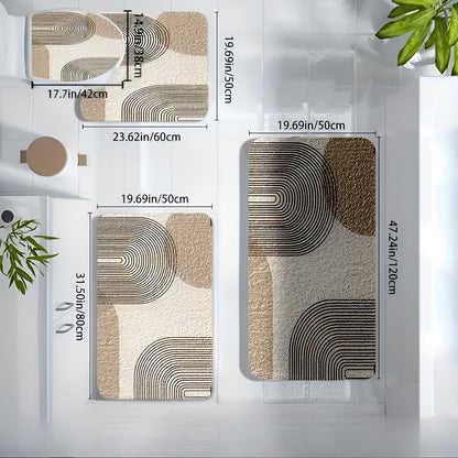 Badezimmermatten Set 4-teilig – Modern & Rutschfest | Weiche WC-Vorleger & Deckelbezug für Stilvolle Baddekoration