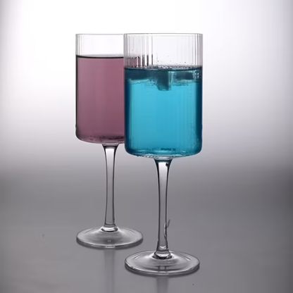 Krystallglass Med Vintage-Riller – Gjennomsiktig Og Dekorativt | Elegant Glass Til Hverdagsbruk Og Borddekking