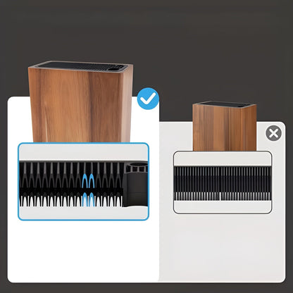 Knivblokk Med Knivspor – Solid Knivoppbevaring I Tre, Knivholder Til Benkeplaten Med Bladbeskyttelse