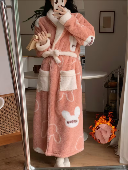 Dame Morgenkåpe i Plysj – Myk, Varm og Koselig | Perfekt for Vinteren