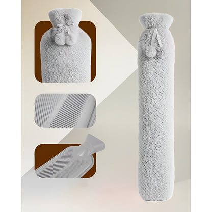 Ekstra Lang Varmtvannsflaske 2 Liter – Ekstra Varm og Koselig | Med Supermykt Fleeceovertrekk