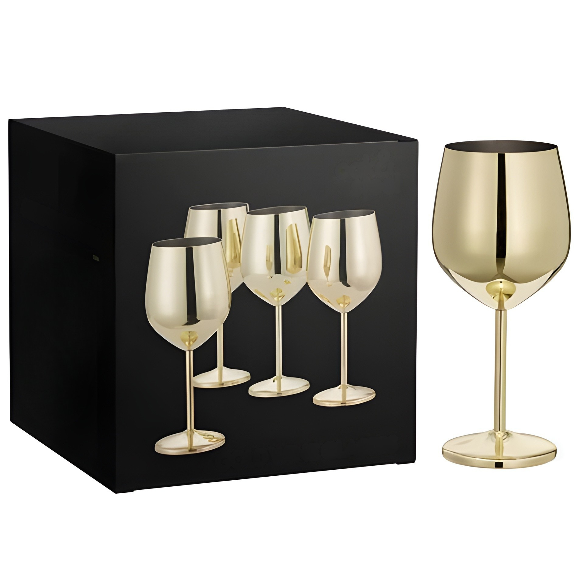 Vinglass I Rustfritt Stål Med Gullfinish – Elegante Glass Til Vin Og Spesielle Anledninger