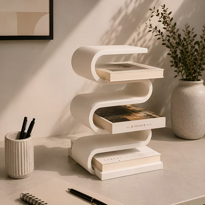 Skulpturell Bokholder – Moderne 3D-printet Design | Stilfull Dekor til Skrivebord og Hylle