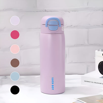 LuckGot Isolert Vannflaske – 500 ml, Varm/Kald i 24 Timer | Dobbeltvegget og Vakuumisolert