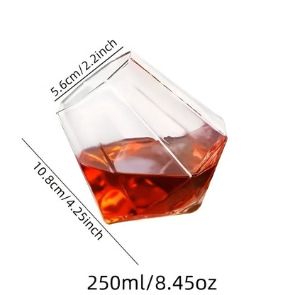 Whiskyglass-sett (4–6 stk.) – Elegant Diamantdesign uten Stilk | Perfekt for Whisky Vin og Cocktails - Sett med glass