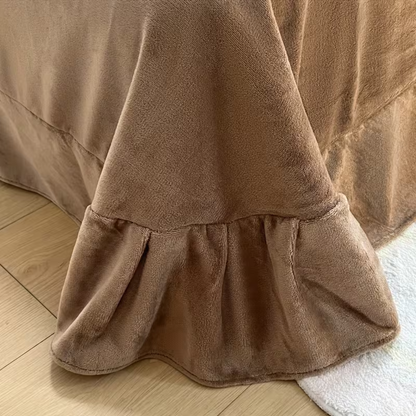 Sengetøysett i Kunstkaninpels (4-delt) – Ekstra Mykt og Varmt | Koselig Design med Leopardpreg