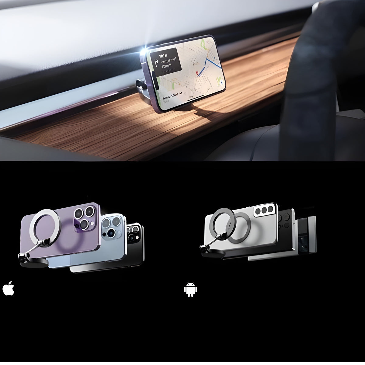 360° Roterende Magnetisk Telefonholder – Bilfeste | Justerbar Visningsvinkel