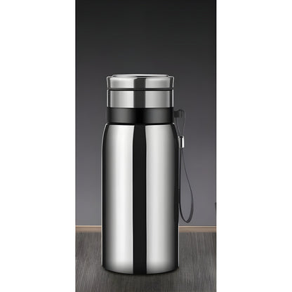 Termokopp i Rustfritt Stål med Tesil – Isolert og Praktisk | Perfekt for Te på Farten - 750ml / Sølv - Termoser