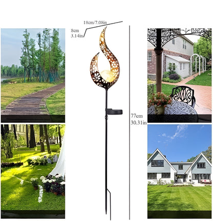 Solcellelampe i Metall – Gir Varmt og Koselig Lys | Perfekt for Terrasse og Hage - Belysning for gangstier