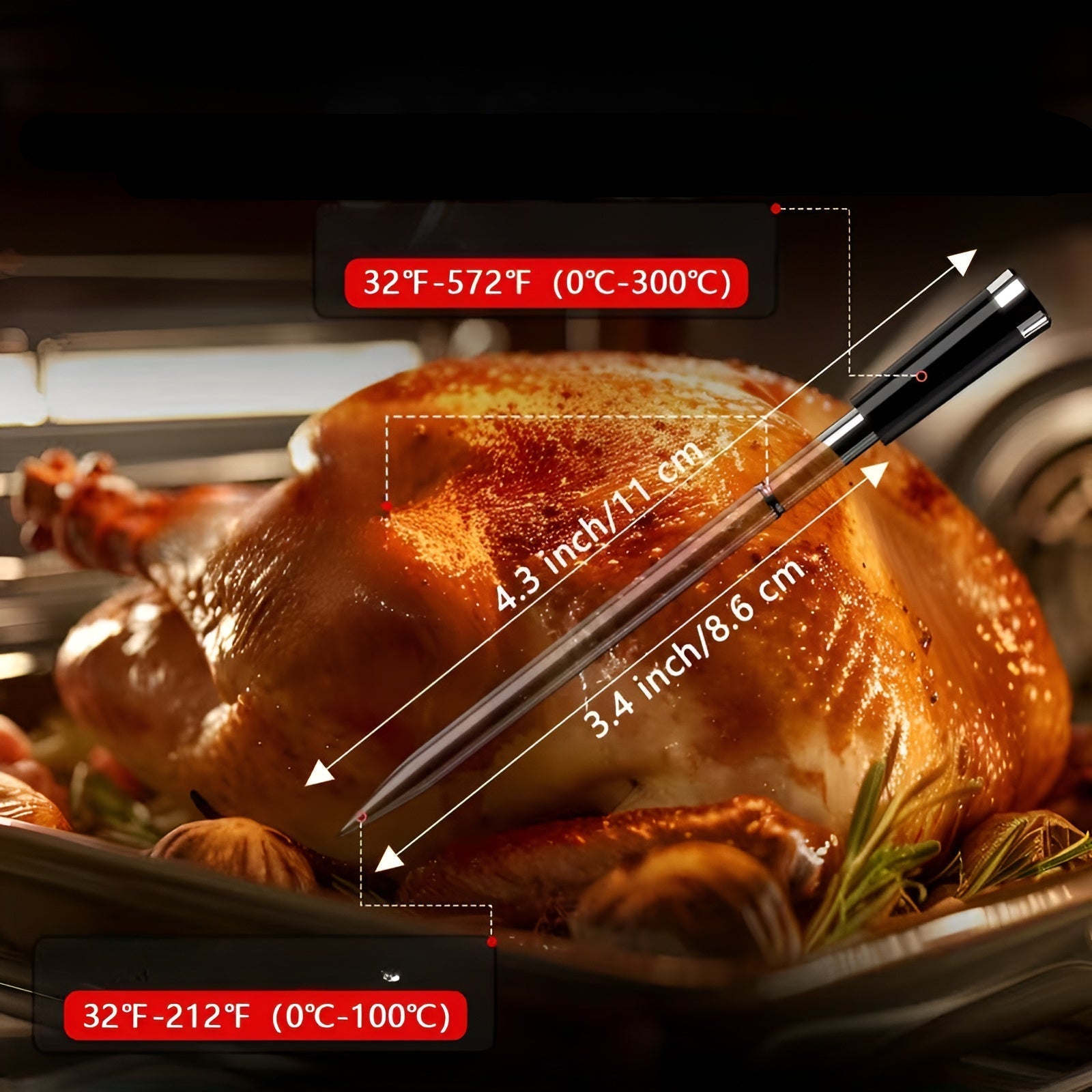 Kabelloses Grillthermometer mit 2 Sonden – Exakte Temperaturmessung | Perfekt für Fleisch & BBQ