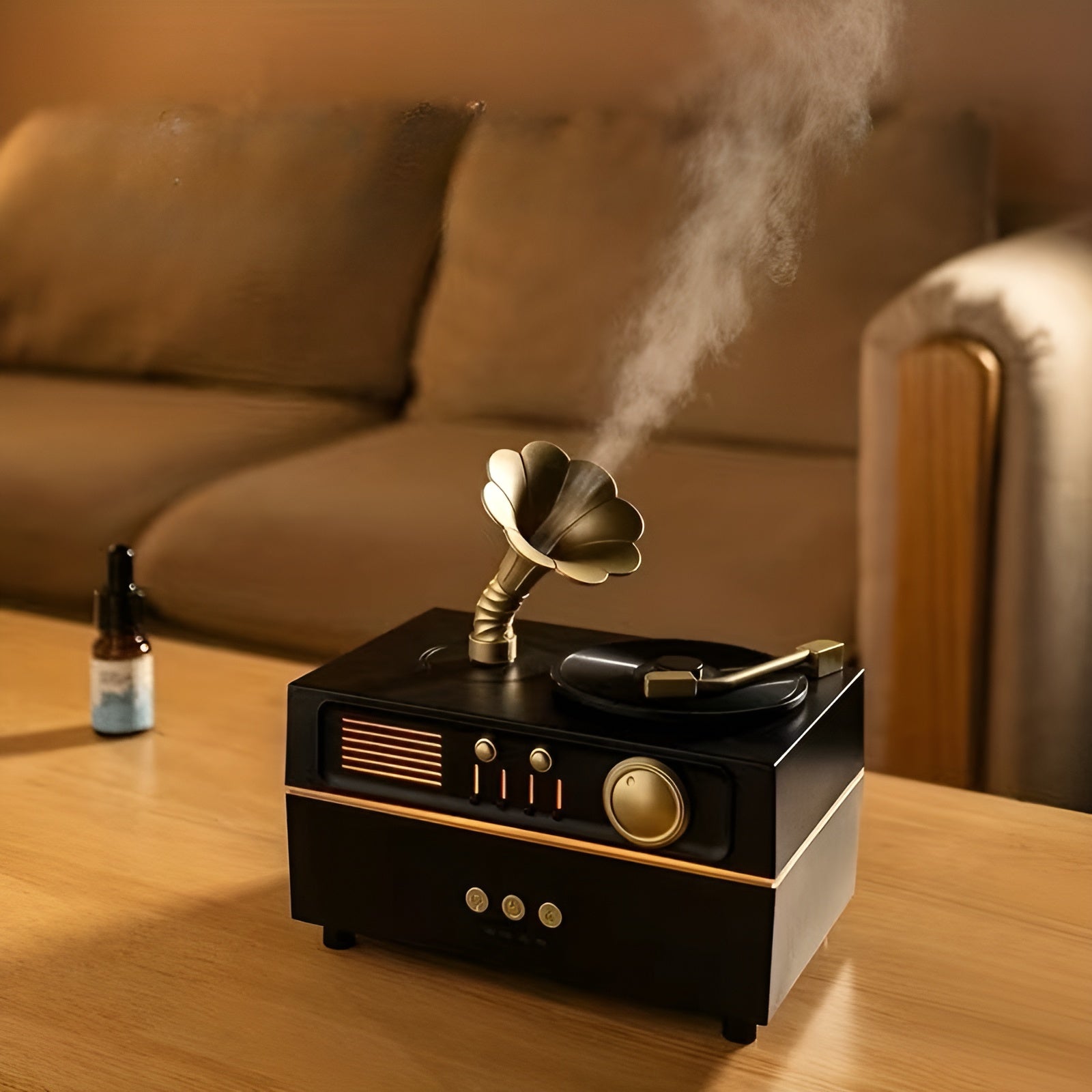 Aromadiffusor I Vintage-design – Dreiebart Tåkeutløp Og 7-farget Stemningsbelysning | Usb-luftfukter Med Timerfunksjon