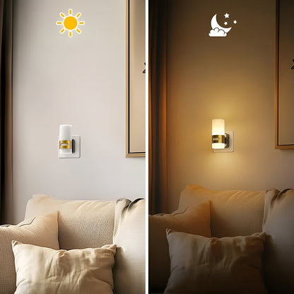 2-pakning LED Nattlamper – Med Bevegelsessensor | Moderne Veggbelysning i Svart og Kobber