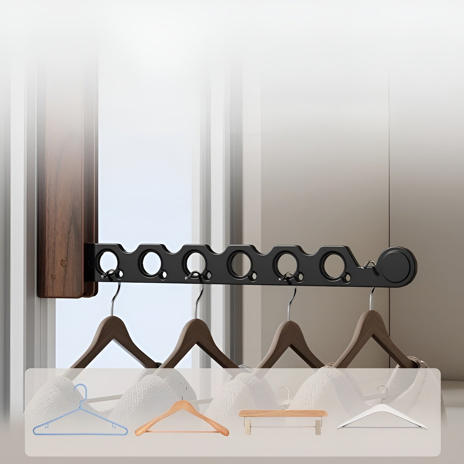 Sammenleggbar Vegghylle i Tre – Plassbesparende og Praktisk | Perfekt for Små Rom