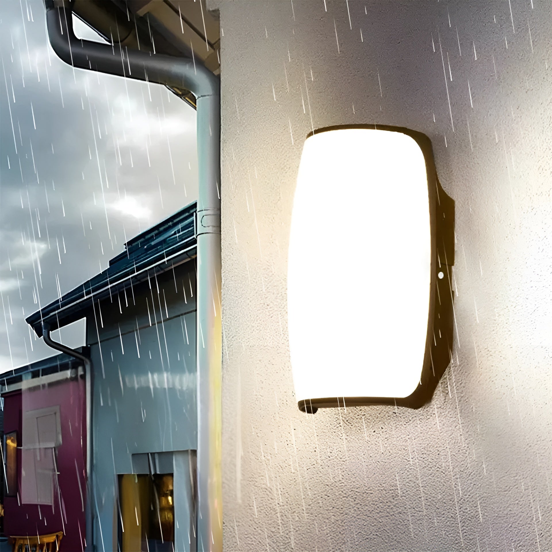 LED Utendørs Vegglampe – Vanntett med Bevegelsessensor | Ideell for Hage, Terrasse og Innkjørsel