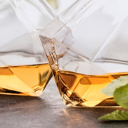 Whiskyglass-sett (4–6 stk.) – Elegant Diamantdesign uten Stilk | Perfekt for Whisky Vin og Cocktails - Sett med glass