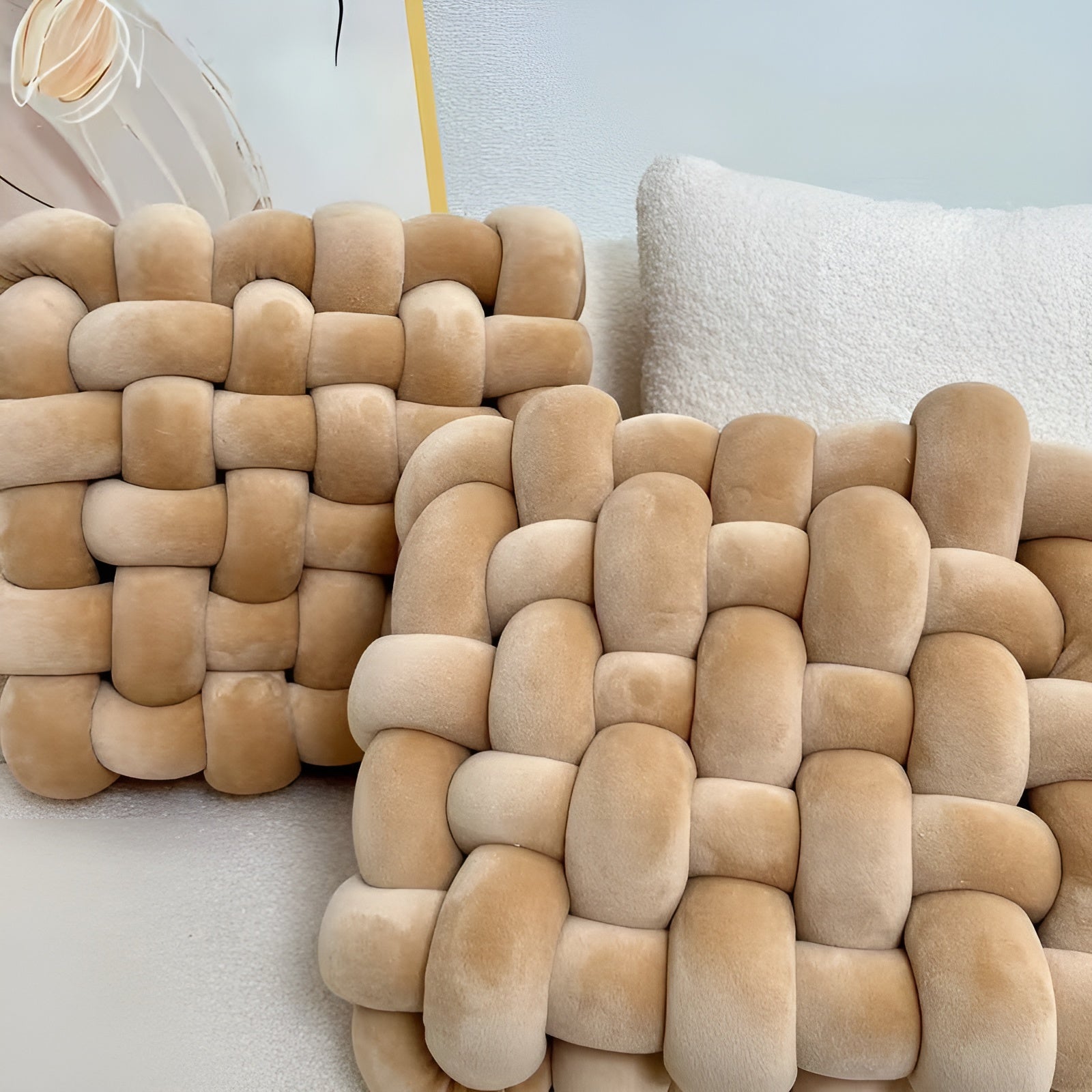 Knutedekorputer i 2-pakning – Myke og Dekorative | Perfekt for Sofa, Seng og Stue