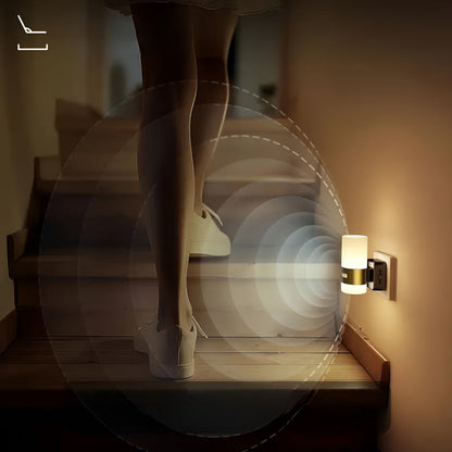 2-pakning LED Nattlamper – Med Bevegelsessensor | Moderne Veggbelysning i Svart og Kobber