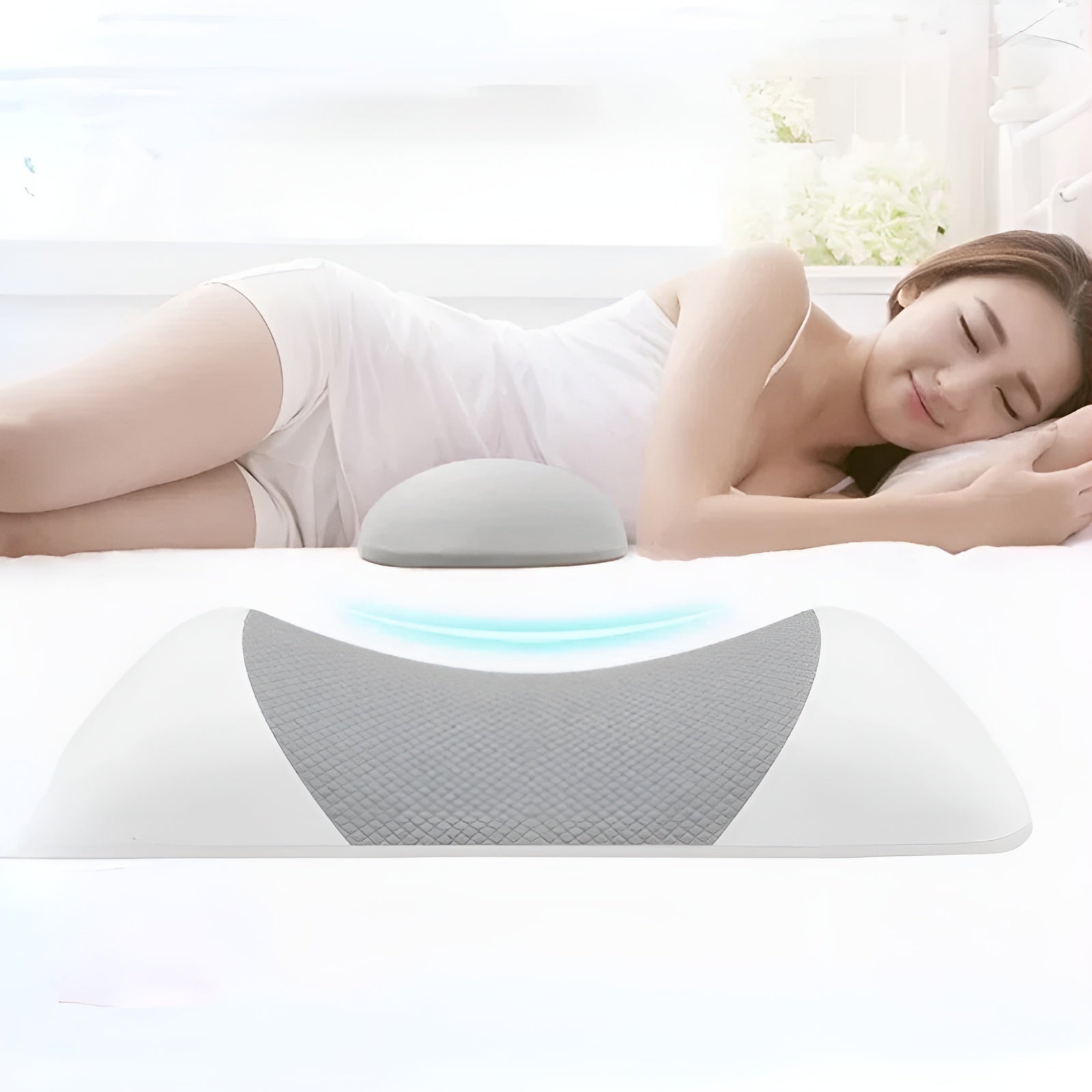 Lendenstützkissen zum Schlafen – Ergonomischer Memory-Schaum für Rücken & Hüfte | Perfekt für Rückenlage - Reiseputer