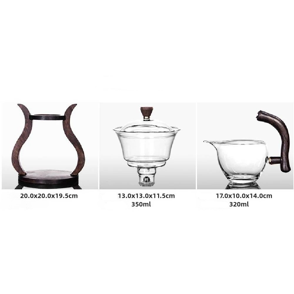 Teesett I Glass Med Magnetisk Strøm – Halvautomatisk Kanne, Varmebestandig Og Elegant