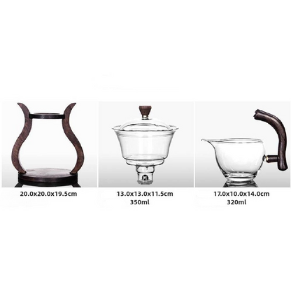 Teesett I Glass Med Magnetisk Strøm – Halvautomatisk Kanne, Varmebestandig Og Elegant