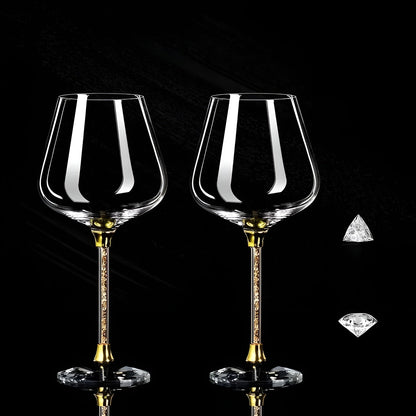 Krystall Vinglass Sett – 2 Elegant og Luksuriøst | Perfekt til Rødvin, Hvitvin og Champagne