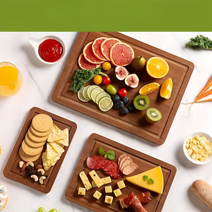 Bambus Schneidebrett-Set (3-teilig) – Robust, Messerschonend & Hygienisch | Ideal für Küche & Alltag