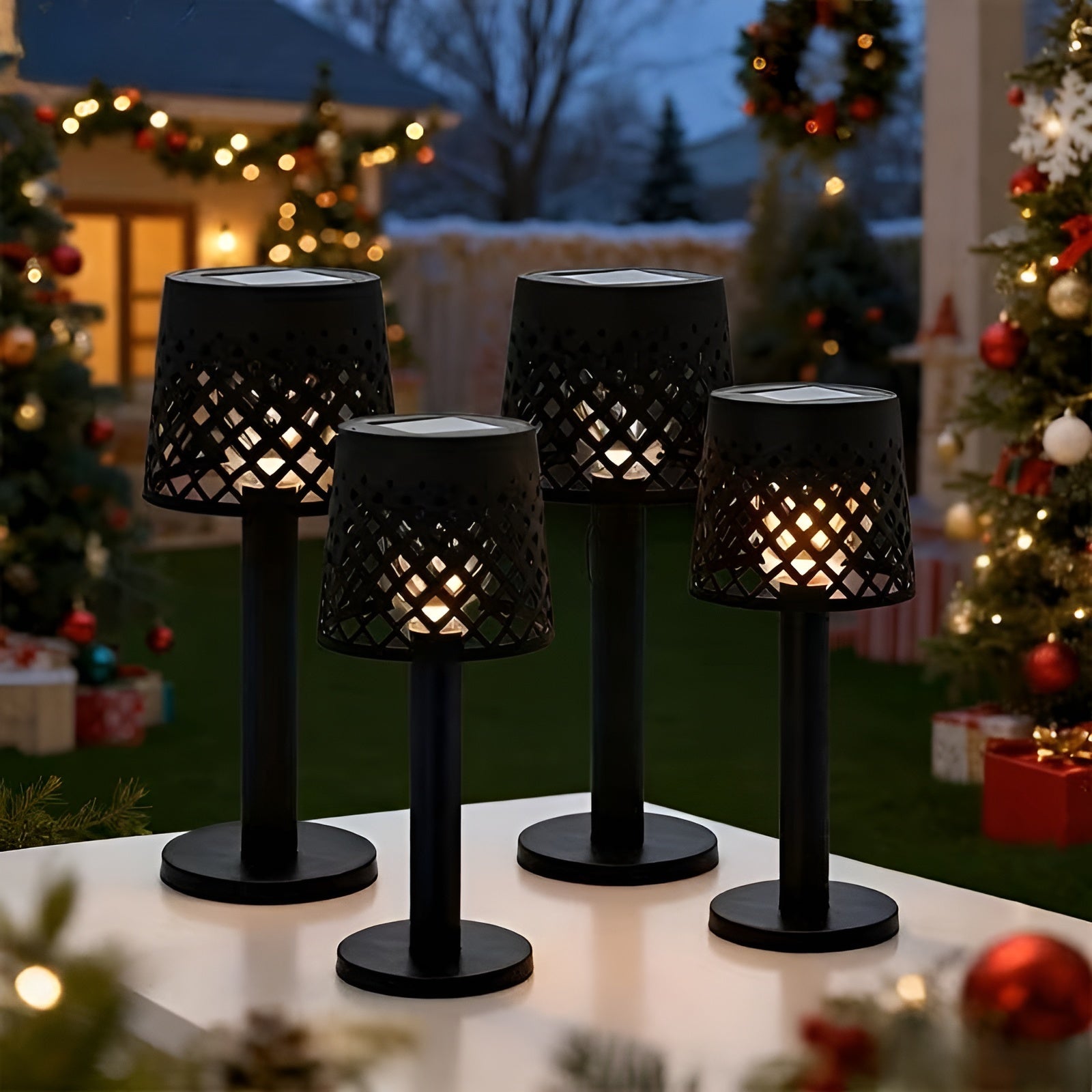 Solcelle Hagelys 4-pakning – Stemningsfull og Dekorativ Belysning | Perfekt for Hage Terrasse og Camping - 4