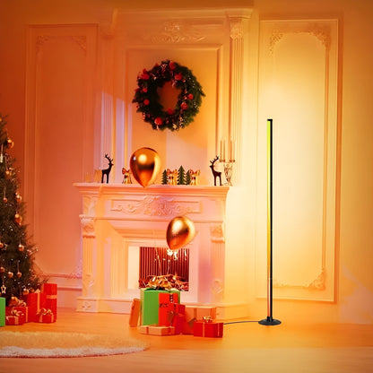 LED-Gulvlampe med RGBICB-fargeendring – Moderne Aluminiumslampe med App og fjernkontroll | Dimmbar stemningsbelysning for Hjemmet Ditt