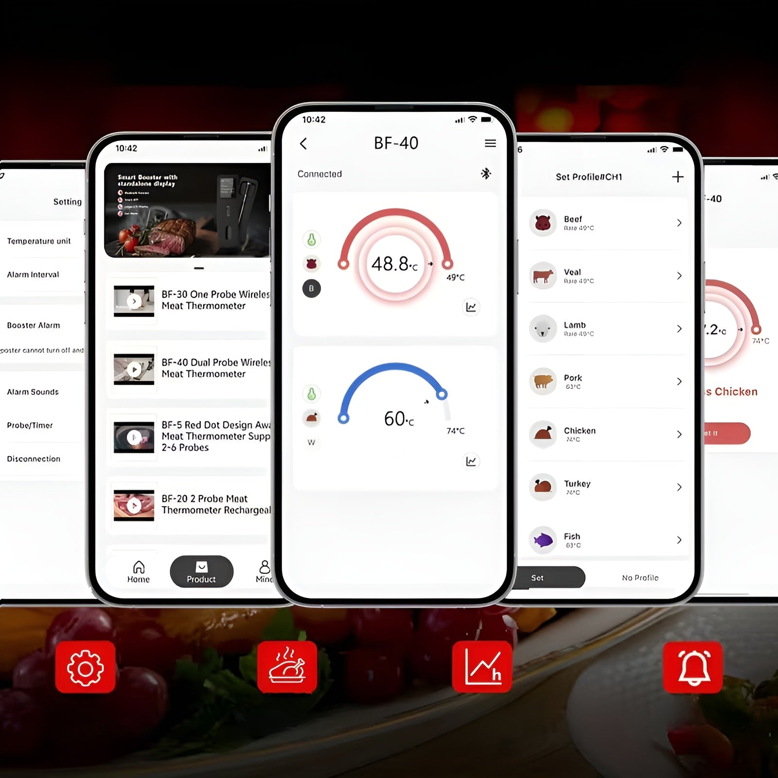 Kabelloses Grillthermometer mit 2 Sonden – Exakte Temperaturmessung | Perfekt für Fleisch & BBQ