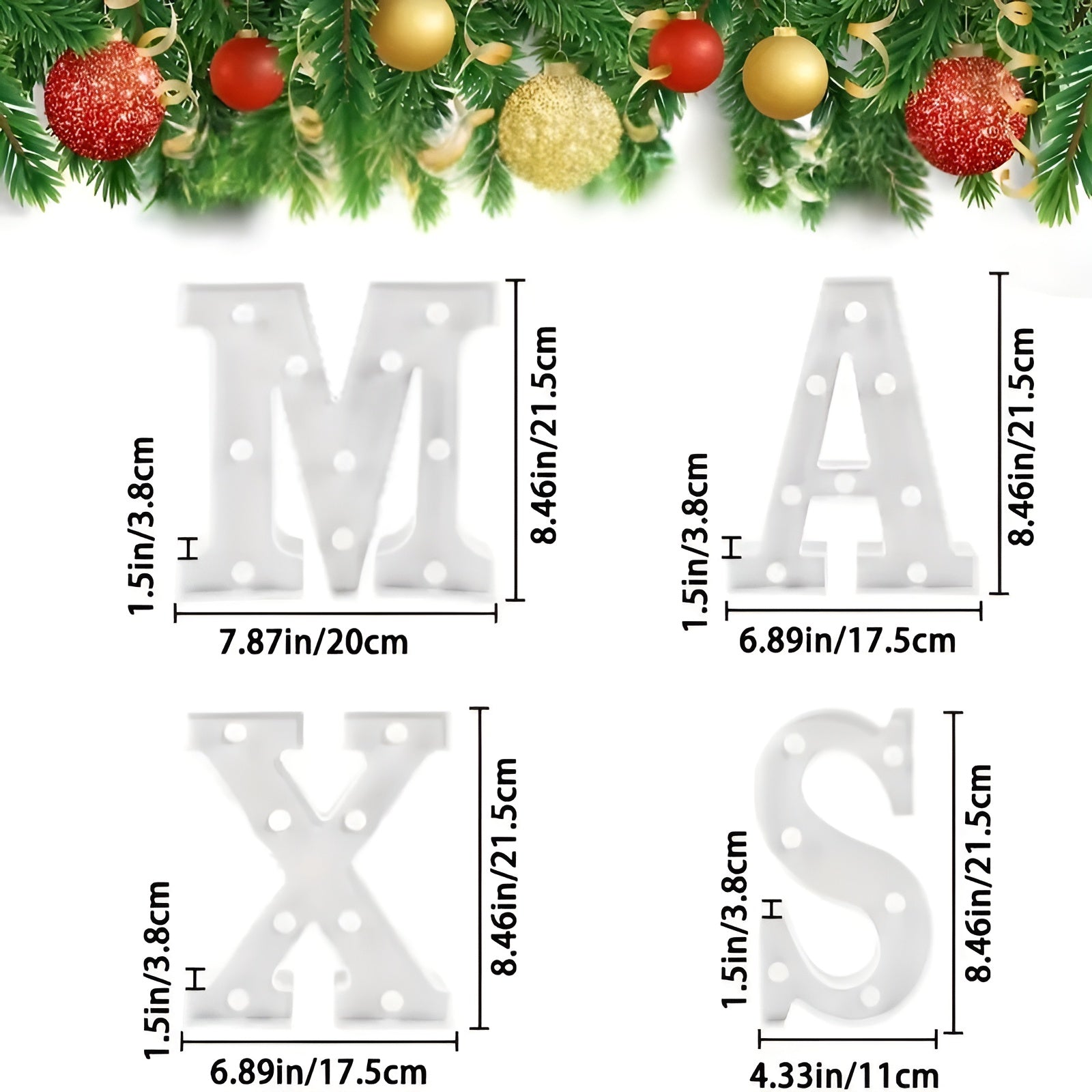 LED Julebokstaver – Varm og Stemningsfull Lysdekor | Batteridrevet for Innendørs Bruk og Julefeiring
