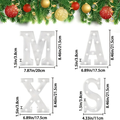 LED Julebokstaver – Varm og Stemningsfull Lysdekor | Batteridrevet for Innendørs Bruk og Julefeiring