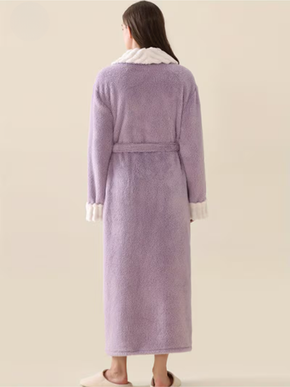 Myk Damebadekåpe for Vinter – Ekstra Lang og Varm | Flanell med Lommer