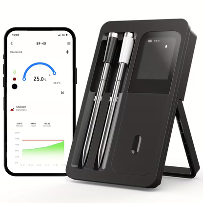 Kabelloses Grillthermometer mit 2 Sonden – Exakte Temperaturmessung | Perfekt für Fleisch & BBQ