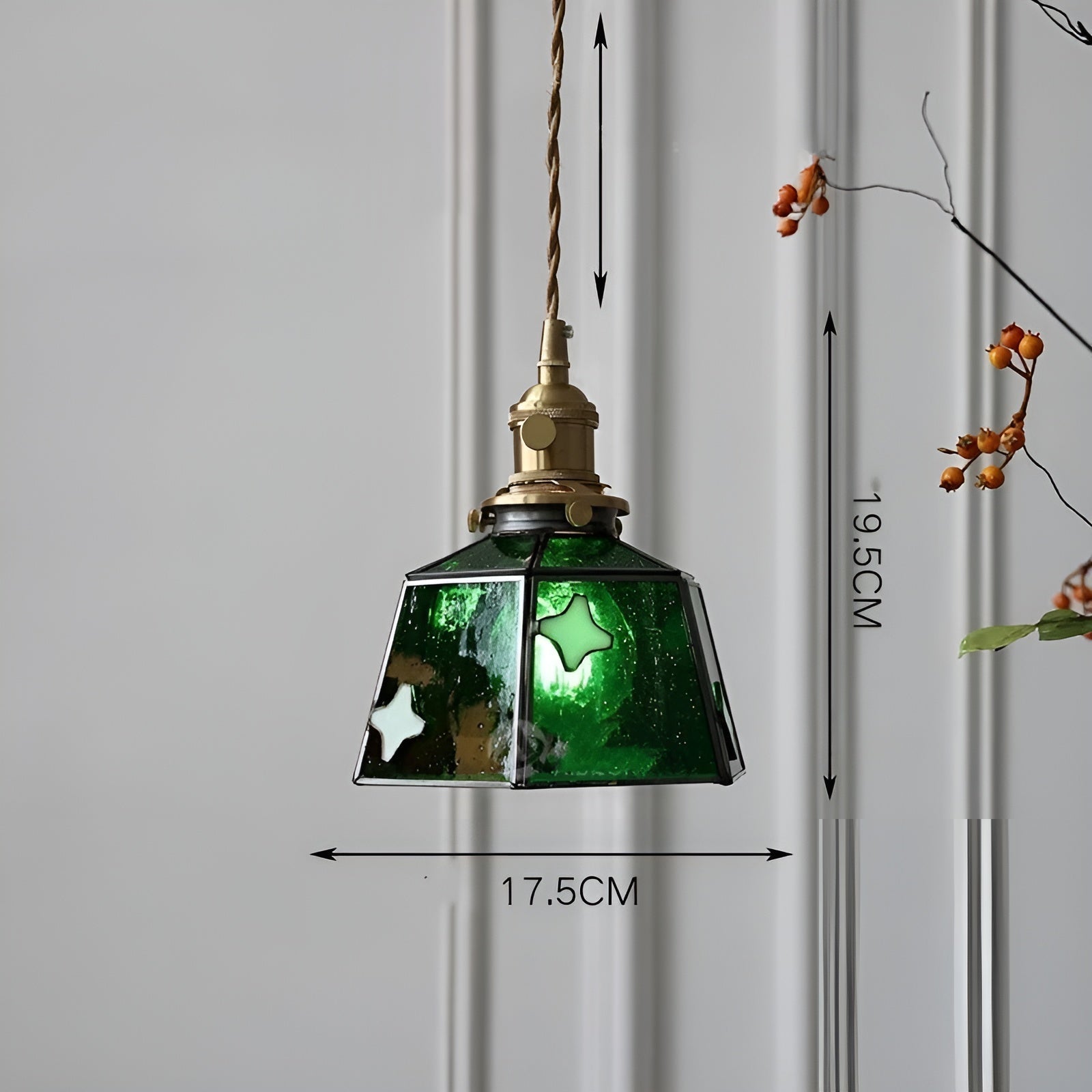 Europeisk Vintage Pendellampe – Stilig LED-pendellampe i tre og kobber | Med glasskuppel i design for stue og spisestue