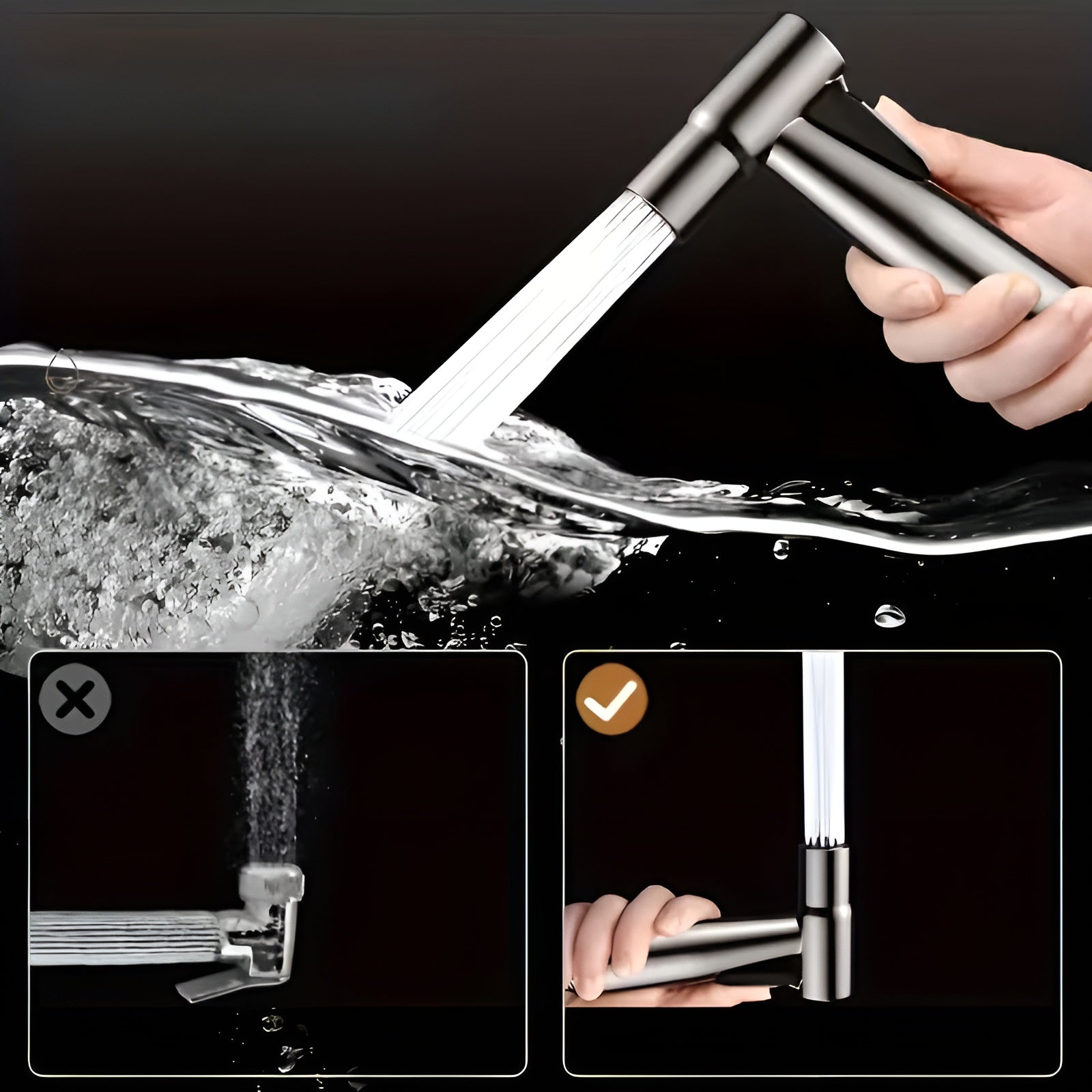 Bidet Hånddusj Sett – Hygienisk og Allsidig | Rustfritt Stål for Bad og Toalett