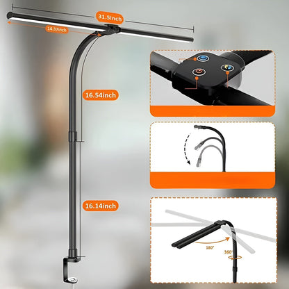 Led-skrivebordslampe Med Dobbel Lampe – Moderne Og Stilig For Kontoret