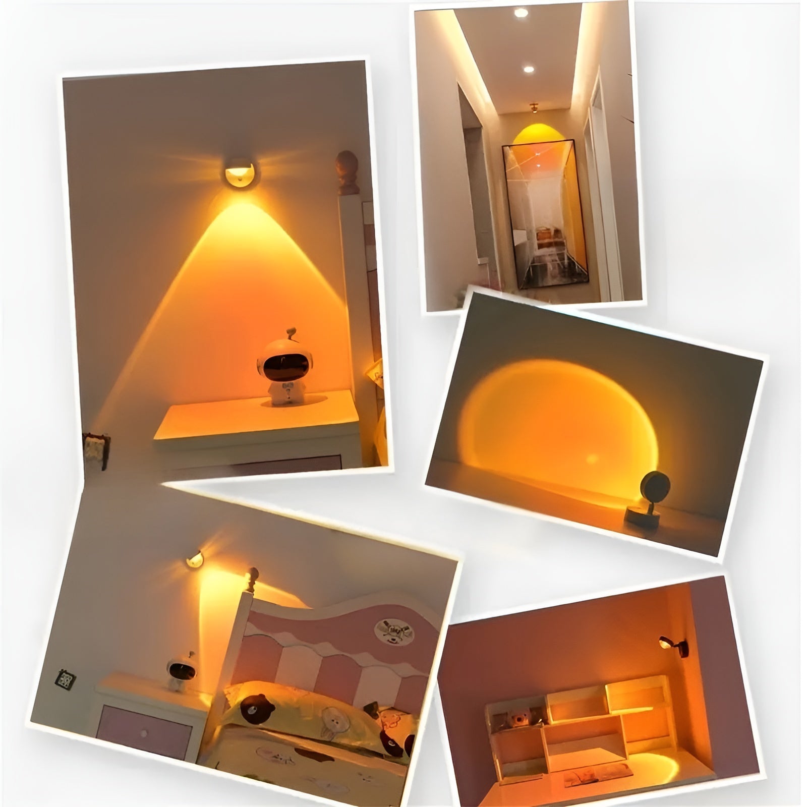 Led-vegglampe 360° Dreiebar – Stemningsfullt Lys, Dimbar | Usb-oppladbar For Hjemmebruk
