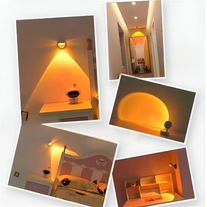 Led-vegglampe 360° Dreiebar – Stemningsfullt Lys, Dimbar | Usb-oppladbar For Hjemmebruk