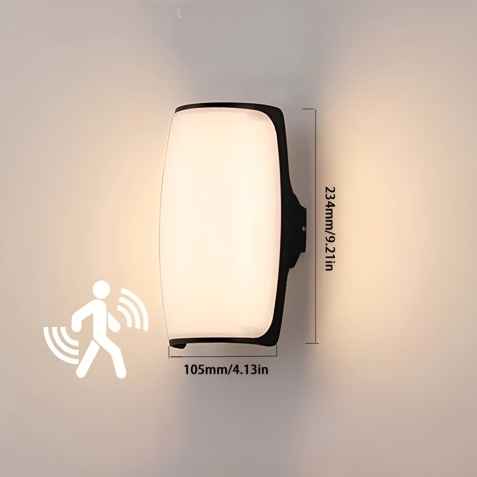 LED Utendørs Vegglampe – Vanntett med Bevegelsessensor | Ideell for Hage, Terrasse og Innkjørsel