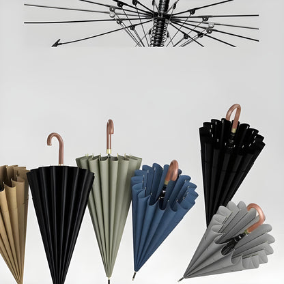 Paraply i Japansk Stil – 120 cm, Trehåndtak | Elegant Langt Design