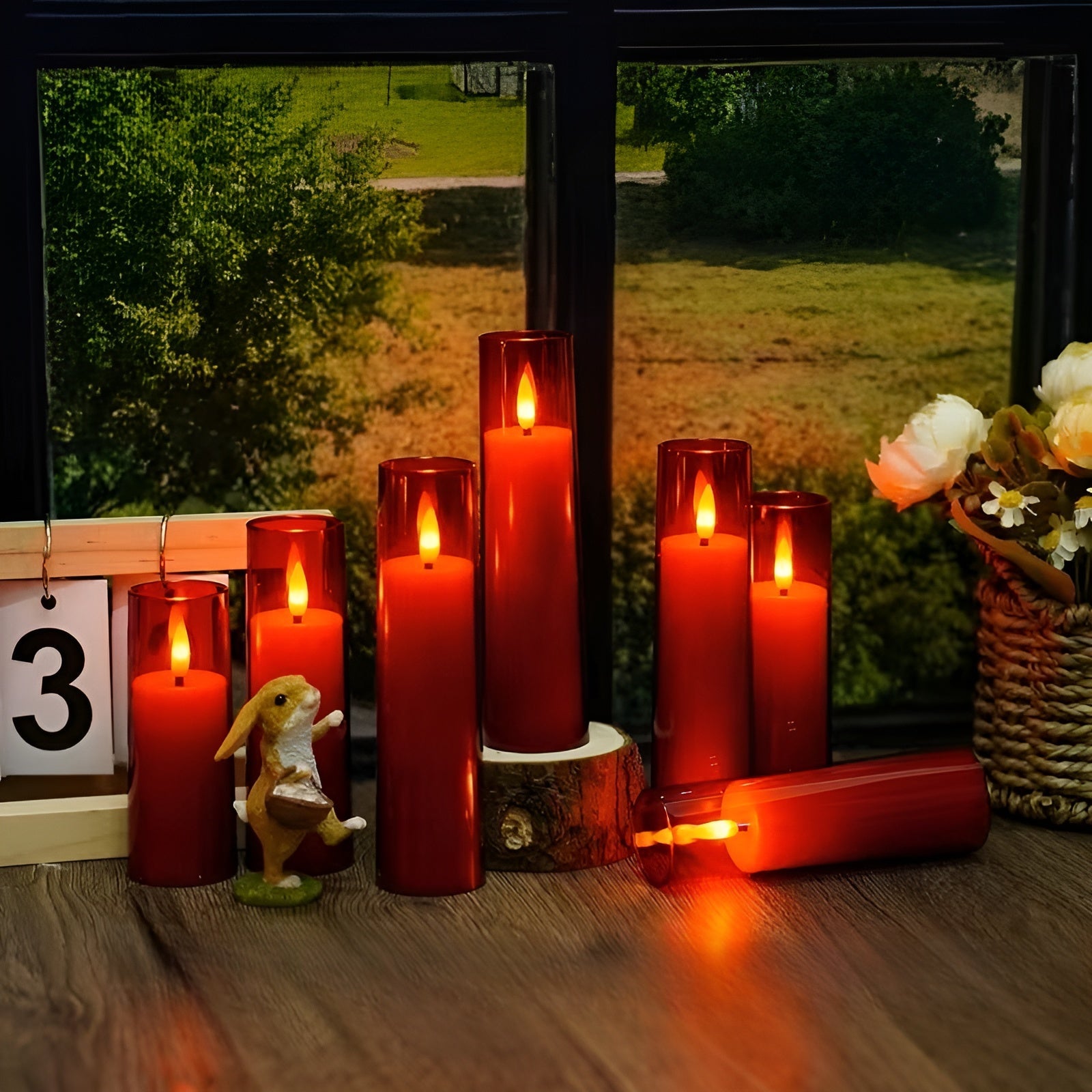 Sett Med 12 Flimrende Led-lys – Stemningsfull Belysning Uten Brannfare | Med Fjernkontroll Og Timer