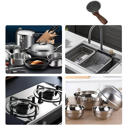 Kjettingbørste I Rustfritt Stål – Fjerner Fastbrent Smuss Enkelt | Perfekt For Støpejernspanner Og Dutch Oven - 1