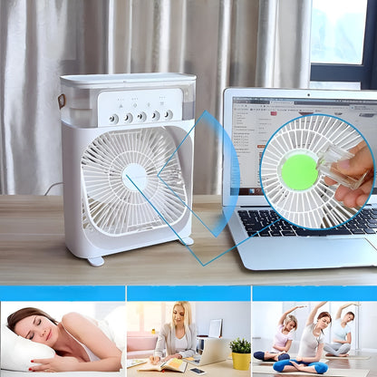 Mobil Klimaanlegg – Kjøling, Fukting Og Vifte | 3-i-1 Med Stemningsbelysning