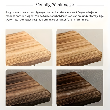 Nordal – Veggmontert Papirholder I Tre Med Hylle