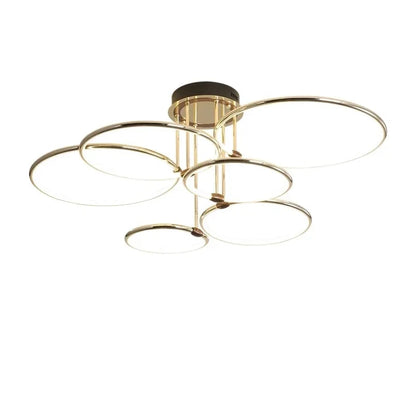 Gull LED-lysekrone til stuen – moderne geometrisk design med stemningsfullt lys, bilde 9