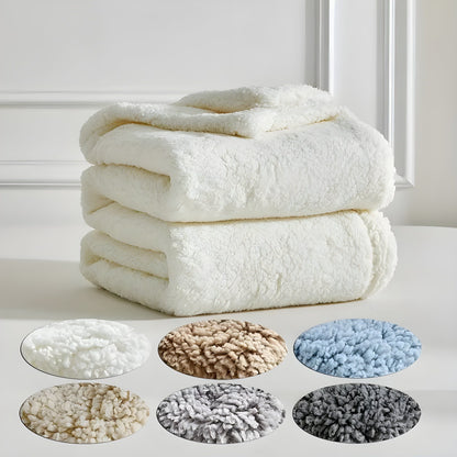DoubleCozy Pledd – Avslappet Dobbeltsidig Sherpa-fleecepledd
