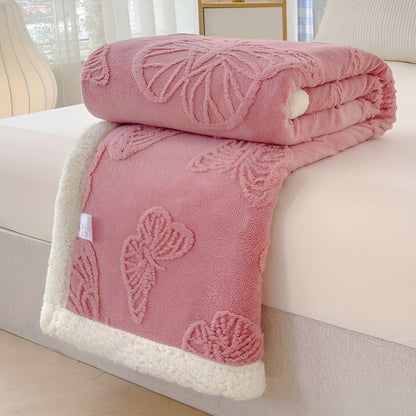 ButterflyDream Pledd – Stilig Brodert Sommerfuglpledd i Varm Fleece