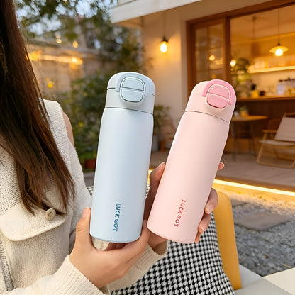LuckGot Isolert Vannflaske – 500 ml, Varm/Kald i 24 Timer | Dobbeltvegget og Vakuumisolert
