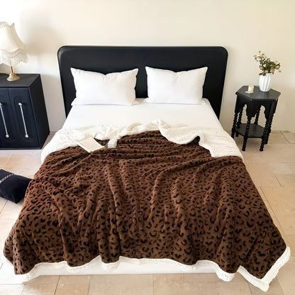 Pledd med Leopardsmønster – Mykt og Koselig | Perfekt for Sofa, Seng og Hele Året